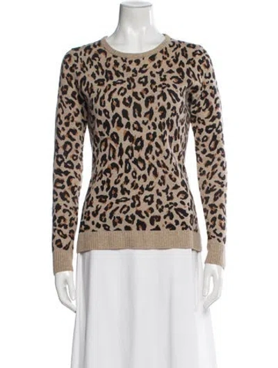 Pre-owned Henri Bendel Cashmere Animal Print Sweater In Multi