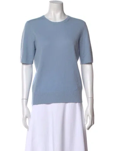 Pre-owned Henri Bendel Cashmere Crew Neck Sweater In Blue
