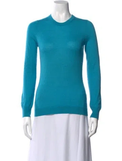 Pre-owned Henri Bendel Cashmere Crew Neck Sweater In Blue