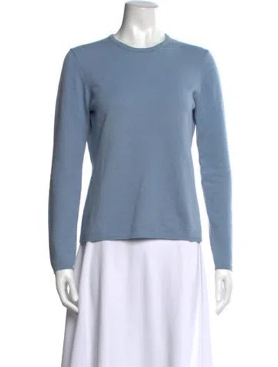 Pre-owned Henri Bendel Cashmere Crew Neck Sweater In Blue