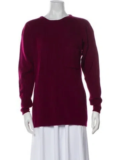 Pre-owned Henri Bendel Cashmere Crew Neck Sweater In Burgundy