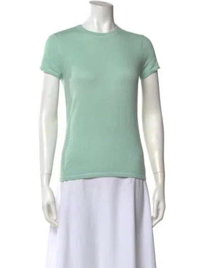 Pre-owned Henri Bendel Cashmere Crew Neck Sweater In Green