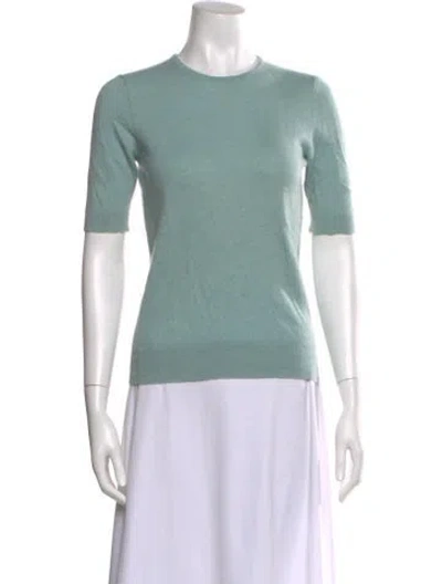 Pre-owned Henri Bendel Cashmere Crew Neck Sweater In Green
