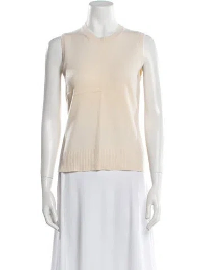 Pre-owned Henri Bendel Cashmere Crew Neck Sweater In Neutral