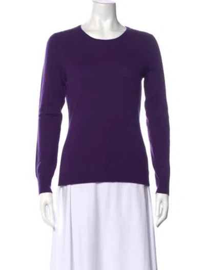 Pre-owned Henri Bendel Cashmere Crew Neck Sweater In Purple