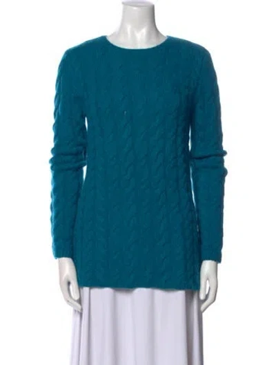 Pre-owned Henri Bendel Cashmere Crew Neck Sweater W/ Tags In Blue