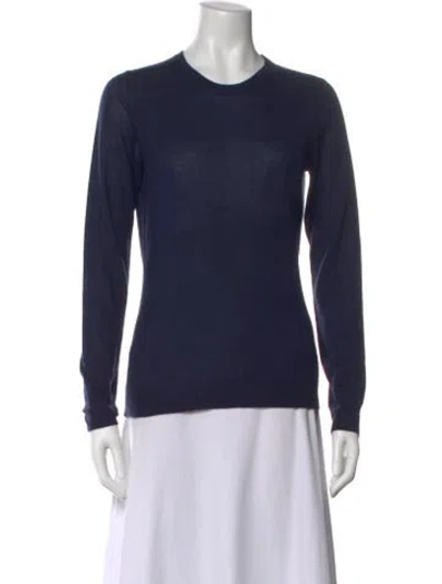 Pre-owned Henri Bendel Cashmere Crew Neck Top In Blue