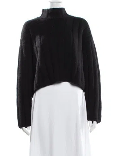Pre-owned Henri Bendel Cashmere Mock Neck Sweater In Gray