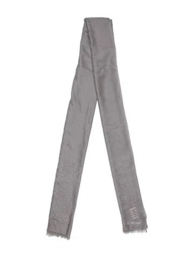 Pre-owned Henri Bendel Cashmere Scarf W/ Tags In Gray