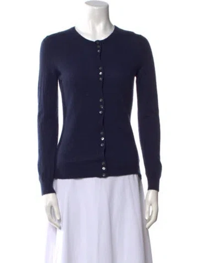 Pre-owned Henri Bendel Cashmere Scoop Neck Sweater In Blue