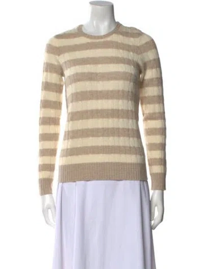 Pre-owned Henri Bendel Cashmere Striped Sweater In Neutral