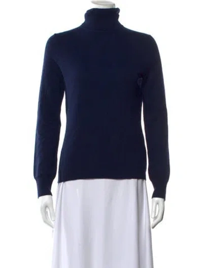 Pre-owned Henri Bendel Cashmere Turtleneck Sweater In Blue