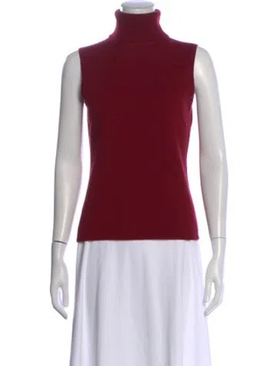 Pre-owned Henri Bendel Cashmere Turtleneck Sweater In Burgundy