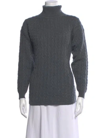 Pre-owned Henri Bendel Cashmere Turtleneck Sweater In Gray