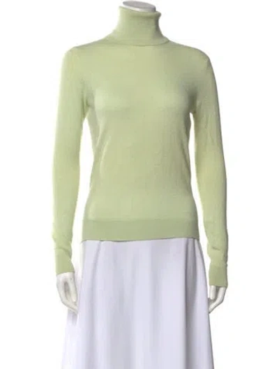 Pre-owned Henri Bendel Cashmere Turtleneck Sweater In Green