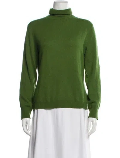 Pre-owned Henri Bendel Cashmere Turtleneck Sweater In Green