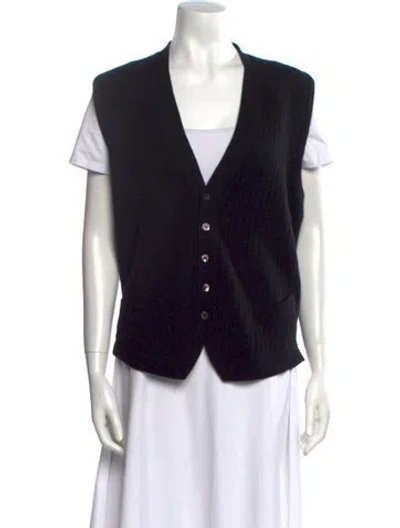 Pre-owned Henri Bendel Cashmere V-neck Sweater In Black