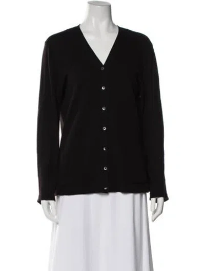 Pre-owned Henri Bendel Cashmere V-neck Sweater In Black
