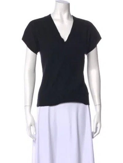 Pre-owned Henri Bendel Cashmere V-neck Sweater In Black