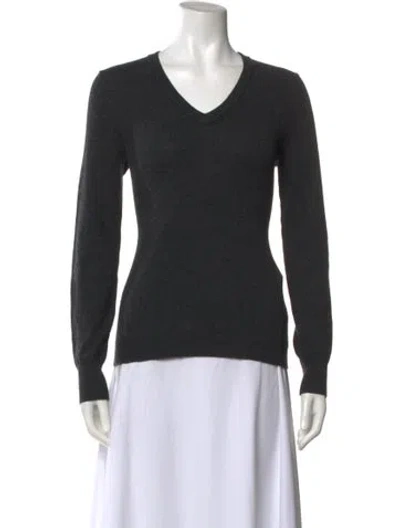 Pre-owned Henri Bendel Cashmere V-neck Sweater W/ Tags In Gray