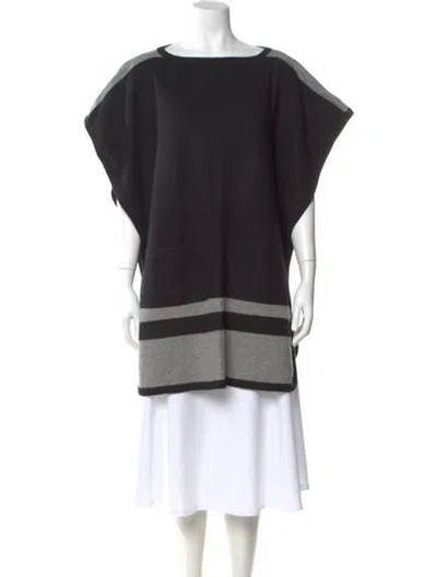 Pre-owned Henri Bendel Colorblock Pattern Scoop Neck Sweater In Black