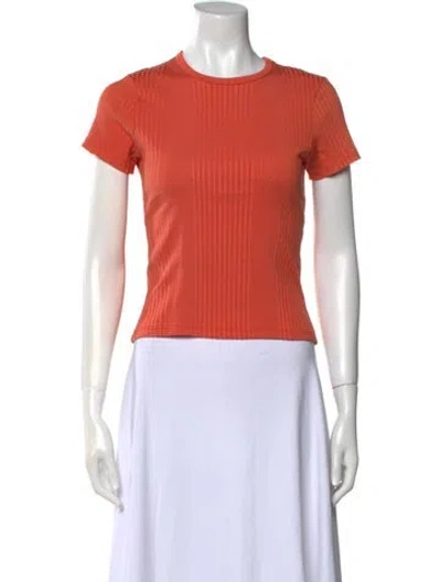 Pre-owned Henri Bendel Crew Neck Short Sleeve T-shirt In Orange