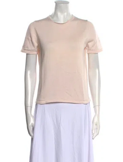 Pre-owned Henri Bendel Crew Neck Short Sleeve T-shirt In Pink