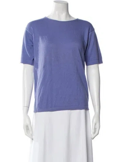 Pre-owned Henri Bendel Crew Neck Short Sleeve T-shirt In Purple