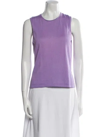 Pre-owned Henri Bendel Crew Neck Sleeveless Top In Purple