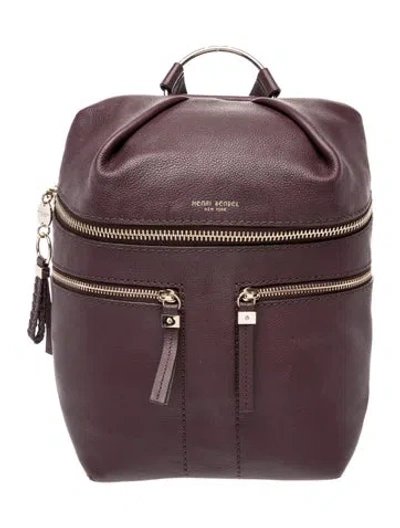 Pre-owned Henri Bendel Leather Backpack In Burgundy