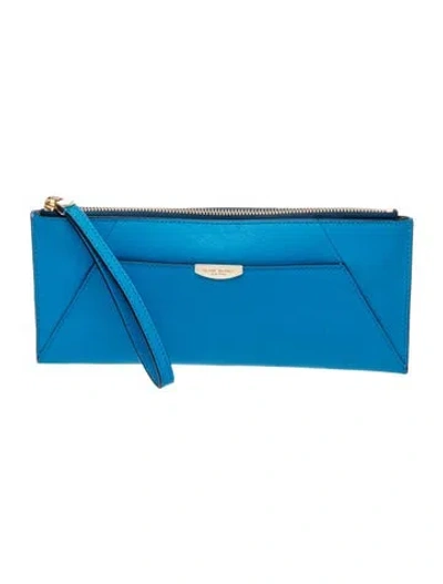 Pre-owned Henri Bendel Leather Clutch In Blue
