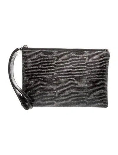 Pre-owned Henri Bendel Leather Clutch In Gray