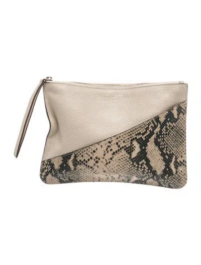 Pre-owned Henri Bendel Leather Clutch In Neutral