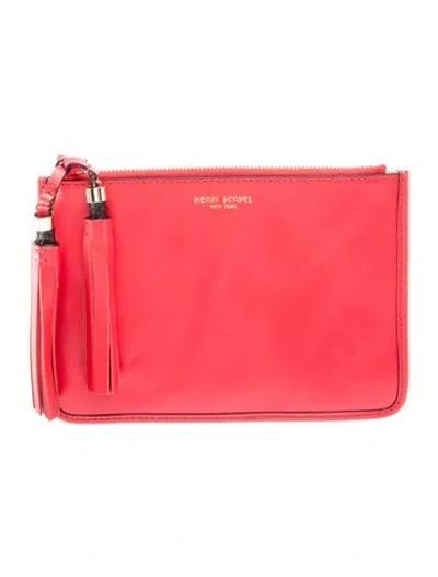 Pre-owned Henri Bendel Leather Clutch In Red