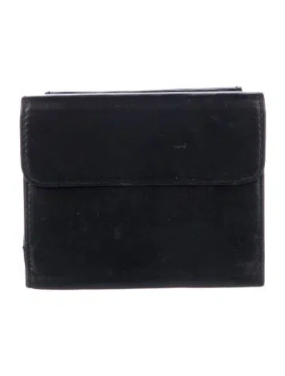 Pre-owned Henri Bendel Leather Compact Wallet In Black