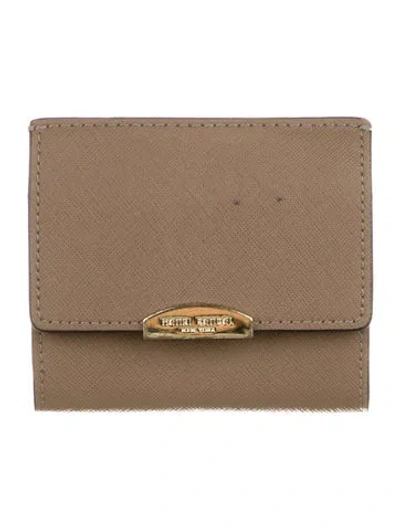 Pre-owned Henri Bendel Leather Compact Wallet In Neutral