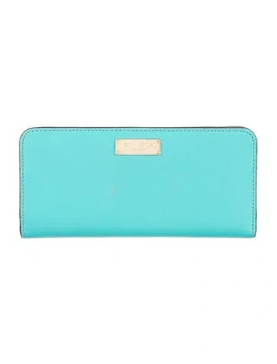 Pre-owned Henri Bendel Leather Continental Wallet In Blue