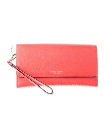 Pre-owned Henri Bendel Leather Continental Wallet In Pink