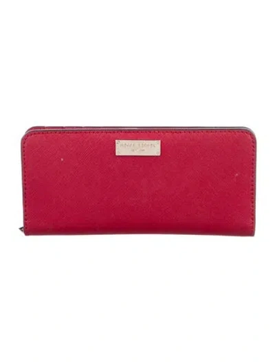 Pre-owned Henri Bendel Leather Continental Wallet In Red