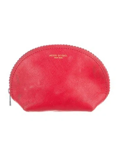 Pre-owned Henri Bendel Leather Cosmetic Bag In Red