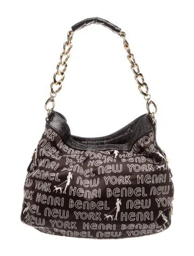 Pre-owned Henri Bendel Leather Hobo In Black