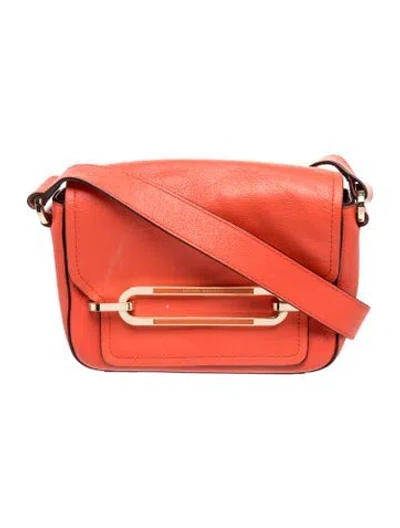 Pre-owned Henri Bendel Leather Messenger Bag In Orange
