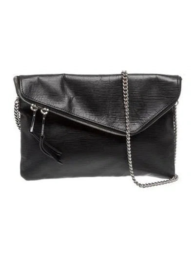 Pre-owned Henri Bendel Leather Minaudière In Black