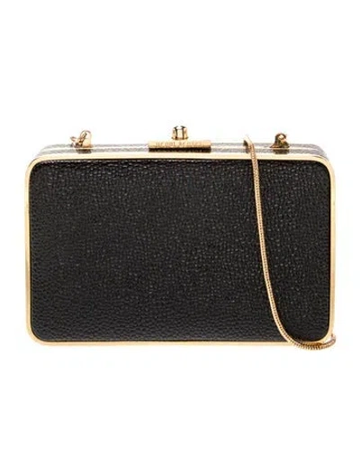 Pre-owned Henri Bendel Leather Minaudière In Black