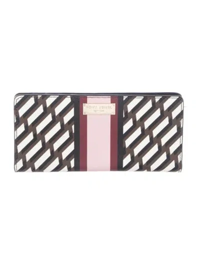 Pre-owned Henri Bendel Leather Printed Continental Wallet In Multi