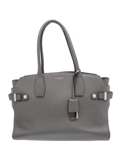Pre-owned Henri Bendel Leather Shoulder Bag In Gray
