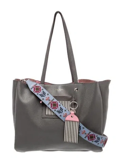 Pre-owned Henri Bendel Leather Shoulder Bag In Gray