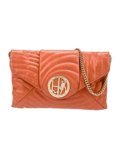 Pre-owned Henri Bendel Leather Shoulder Bag In Orange