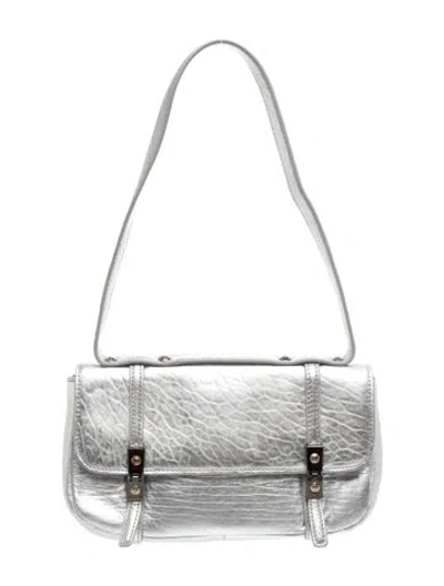 Pre-owned Henri Bendel Leather Shoulder Bag In Silver