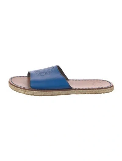 Pre-owned Henri Bendel Leather Slides In Blue